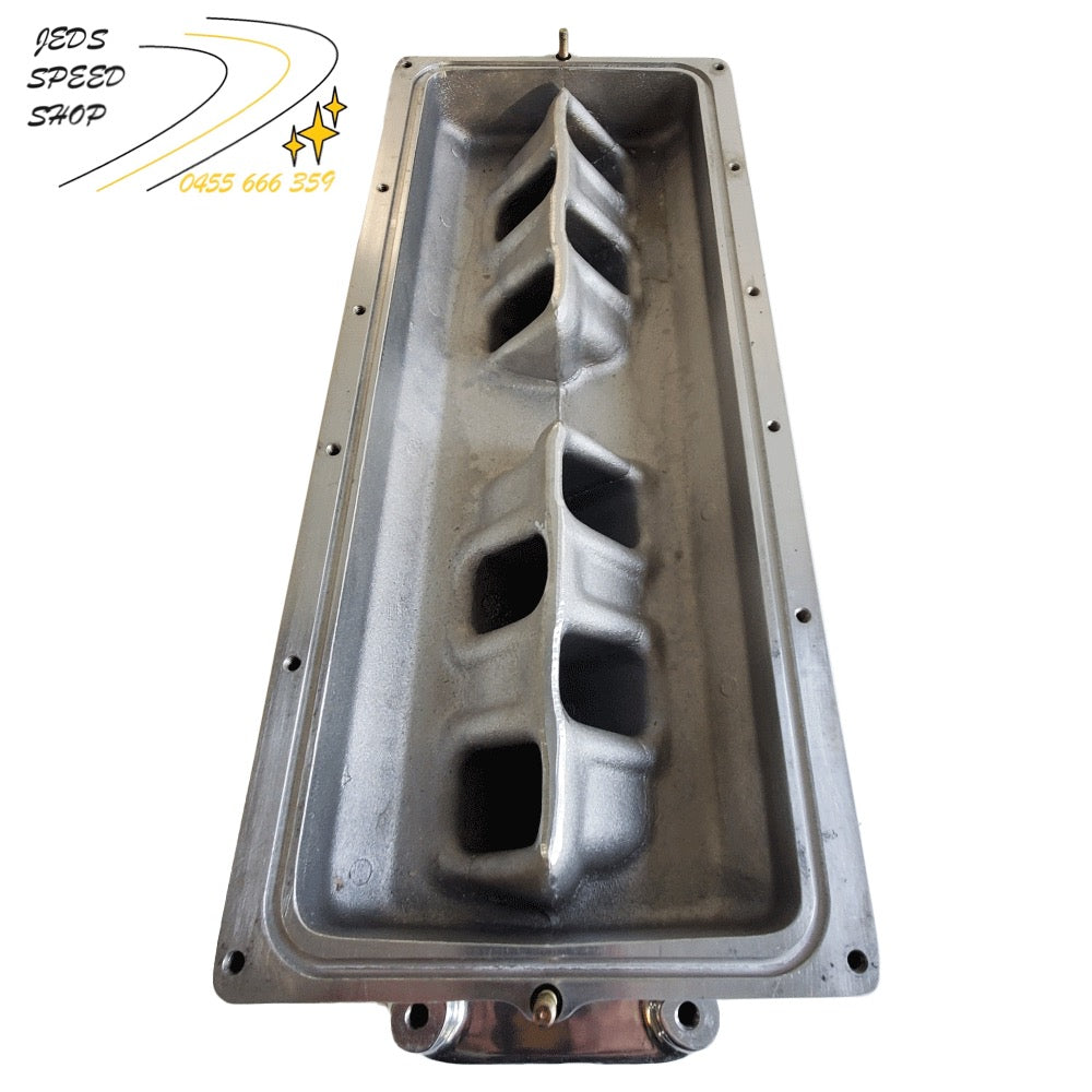 BARON RACING “SUPER INTAKE” FLATHEAD FOR 2 BARREL CARBS (POLISHED)