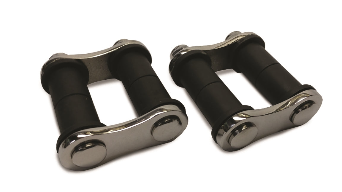 TRADITIONAL STYLE 2” FRONT SPRING SHACKLES POLISHED