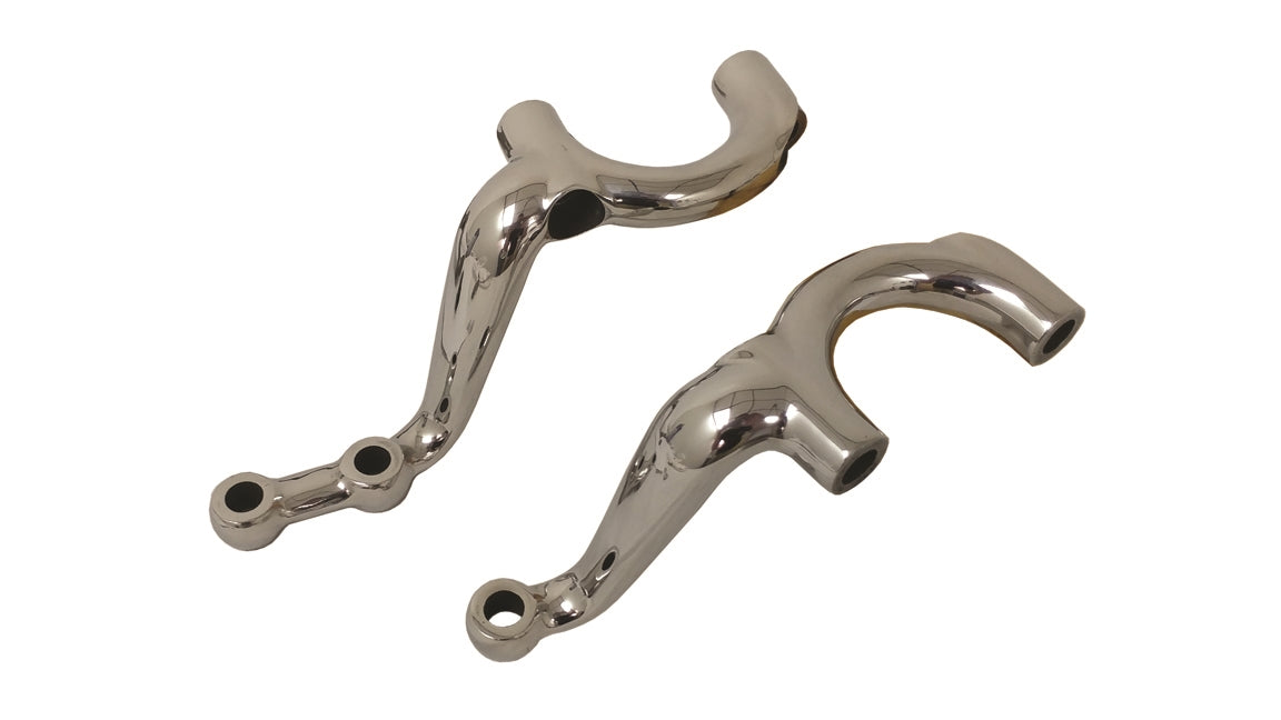 RHD DEEP DROP THRU HOLE STEERING ARMS STAINLESS STEEL “POLISHED”