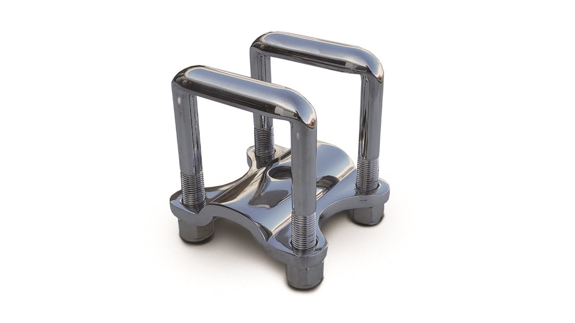 GT2 FRONT SPRING U-BOLT AND STAMED PAD KIT POLISHED