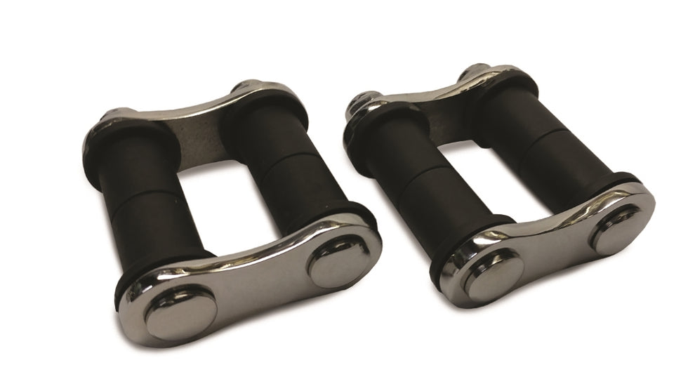 TRADITIONAL STYLE 2” FRONT SPRING SHACKLES POLISHED – Jed’s Speed Shop